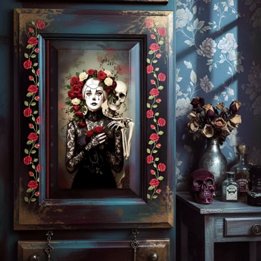 Decoupage Gothic Rose Queen – Dark Romantic Art  薄葉紙