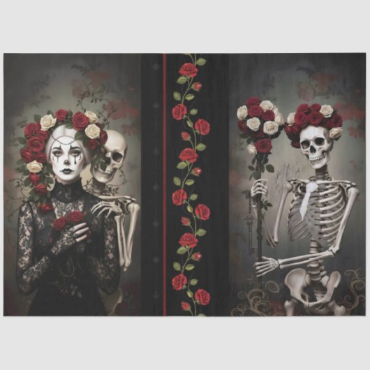 Decoupage Gothic Rose Queen – Dark Romantic Art  薄葉紙 (正面)