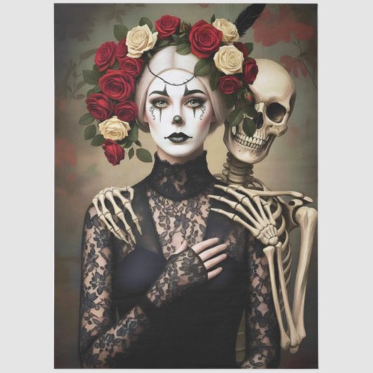 Decoupage Gothic Rose Queen – Dark Romantic Art  薄葉紙 (正面)