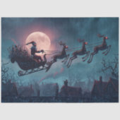 Decoupage Gothic Santa Midnight Sleigh Ride 薄葉紙 (正面)