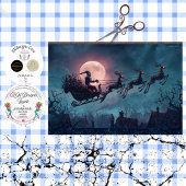 Decoupage Gothic Santa Midnight Sleigh Ride 薄葉紙
