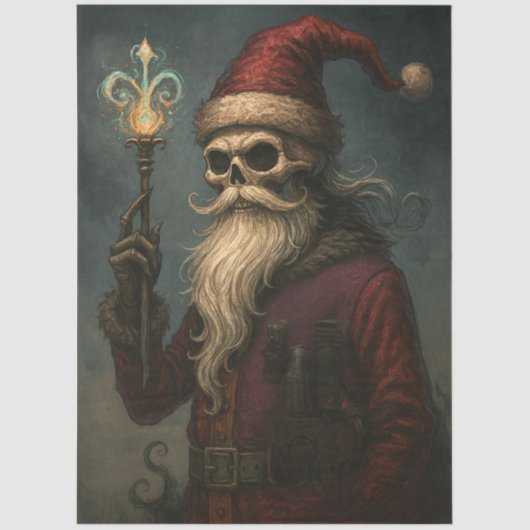 Decoupage Gothic Skeletal Santa  薄葉紙 (正面)