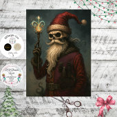 Decoupage Gothic Skeletal Santa  薄葉紙