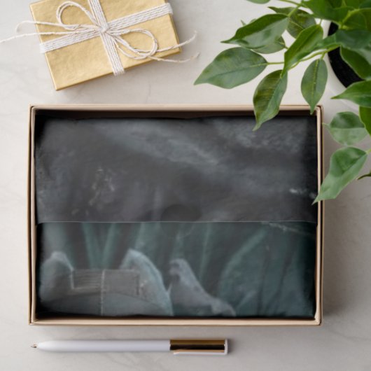 Decoupage Gothic Skeletal Witch in Forest  薄葉紙 (ギフト)