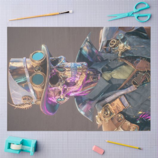 Decoupage Gothic Skeleton Prism Bones 薄葉紙 (クラフト)