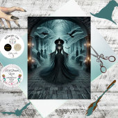 Decoupage Gothic Witch Graveyard Fantasy  薄葉紙