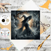 Decoupage Gothic Witch Moonlight Forest Scene 薄葉紙