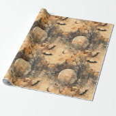 Decoupage Halloween Autumn Bat Moon ラッピングペーパー (アンロールド)