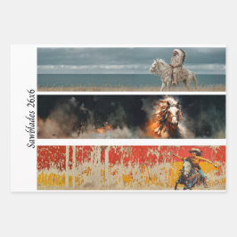 Decoupage Hand Saw Art Western 26x6" Designs  ラッピングペーパーシート