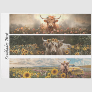 Decoupage Handsaw Design, Cow, Truck, Sunflower 薄葉紙