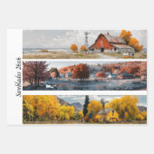 Decoupage Handsaw Designs Red Barn, Yellow Barn,  ラッピングペーパーシート (正面)