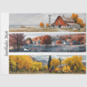 Decoupage Handsaw Designs Red Barn, Yellow Barn,  薄葉紙 (正面)