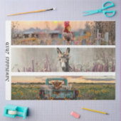 Decoupage Handsaw Designs Rooster Donkey Truck  薄葉紙 (クラフト)