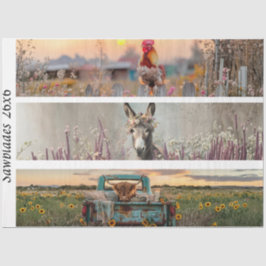 Decoupage Handsaw Designs Rooster Donkey Truck  薄葉紙