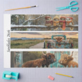Decoupage Handsaw Papers Owl, Highland Cow, Farm  薄葉紙 (クラフト)