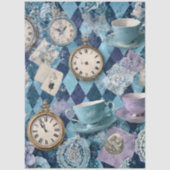 Decoupage Harlequin Tea Time Clocks Teacups  薄葉紙 (正面)