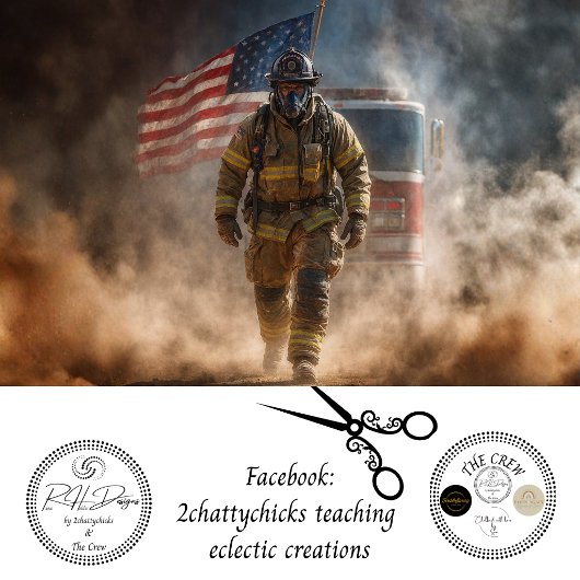 Decoupage Heroic Firefighter Responder  薄葉紙