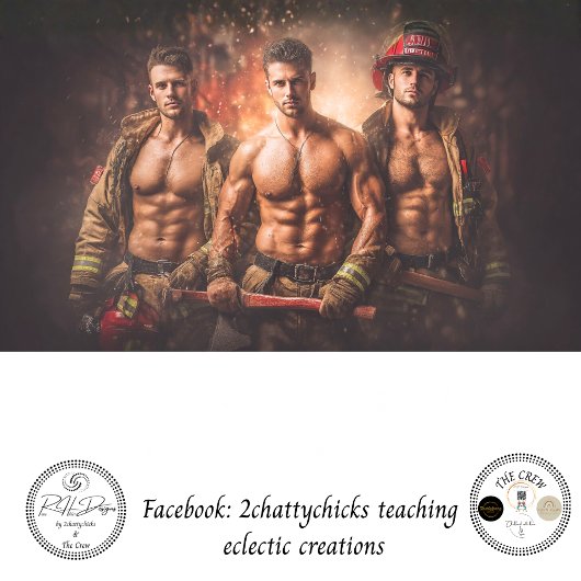 Decoupage Heroic Firefighters Dramatic Fire Scene 薄葉紙