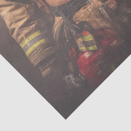 Decoupage Heroic Firefighters Dramatic Fire Scene 薄葉紙 (詳細)