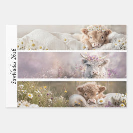 Decoupage Highland Calf Florals Handsaw Designs  ラッピングペーパーシート