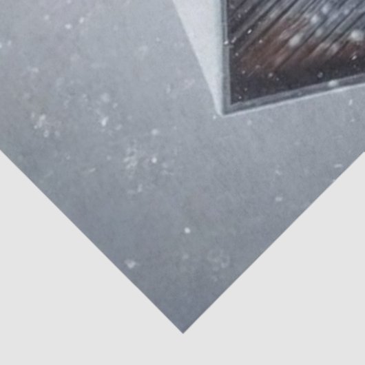 Decoupage Highland Calf Rustic Barn Snow Scene 薄葉紙 (詳細)