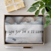 Decoupage Highland Calf Snow 11x14 Canvas Coasters 薄葉紙 (ギフト)