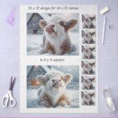 Decoupage Highland Calf Snow 11x14 Canvas Coasters 薄葉紙 (クラフト)