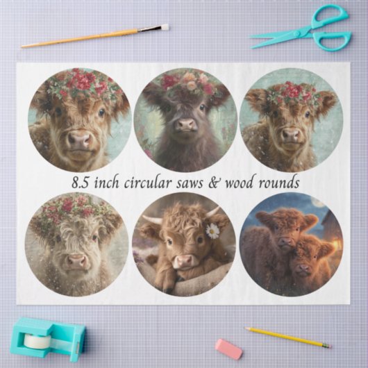 Decoupage Highland Circular Saw Designs 8.5"  薄葉紙 (クラフト)