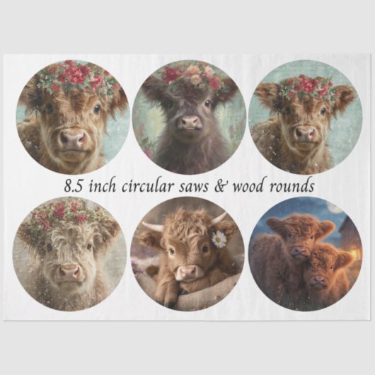 Decoupage Highland Circular Saw Designs 8.5"  薄葉紙 (正面)