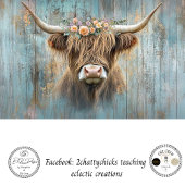 Decoupage Highland Cow Blue Distressed Background  薄葉紙