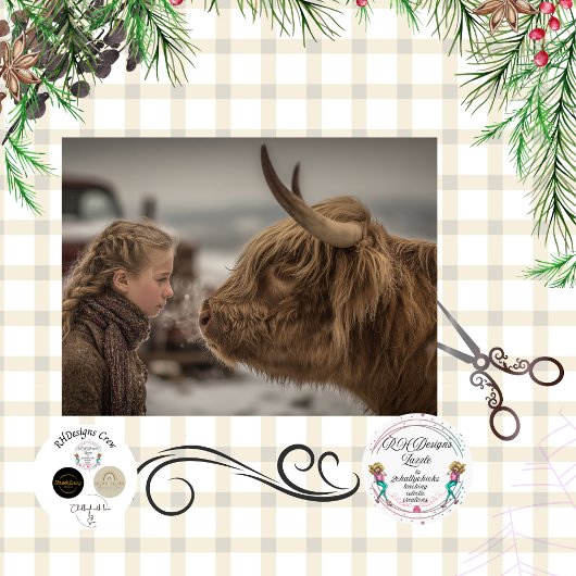 Decoupage Highland Cow Meets Kindred Spirit  薄葉紙