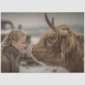 Decoupage Highland Cow Meets Kindred Spirit  薄葉紙 (正面)