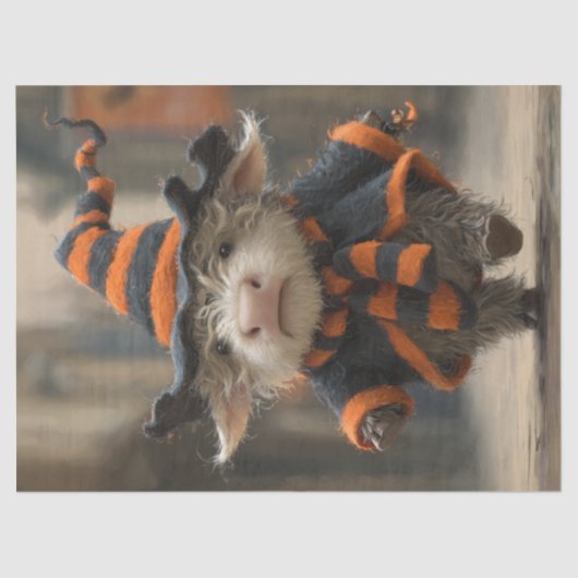 Decoupage Highland Cow Witchy Halloween Decor 薄葉紙 (正面)