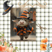 Decoupage Highland Cow Witchy Halloween Decor 薄葉紙