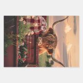 Decoupage Highland Cows Rustic Art ラッピングペーパーシート (正面3)