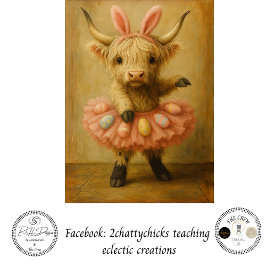 Decoupage Highland Easter Ballerina In Pink 薄葉紙