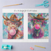 Decoupage Highland Western Bubble Gum 11x14 Canvas 薄葉紙 (クラフト)