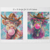 Decoupage Highland Western Bubble Gum 11x14 Canvas 薄葉紙 (正面)