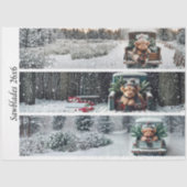 Decoupage Highland Winter Calves Truck Handsaws 薄葉紙 (正面)