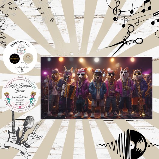 Decoupage Hip Hop Dog Band Fur Feathers Funk  薄葉紙