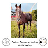 Decoupage Horse in Field Rainbow  薄葉紙