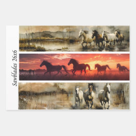 Decoupage Horses Handsaw & Sign Designs  ラッピングペーパーシート