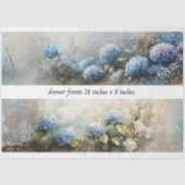 Decoupage Hydrangea Flowers Drawer Fronts 29x8 薄葉紙 (正面)