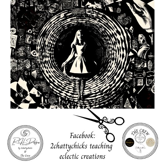 Decoupage Hypnotic Wonderland Rabbit Hole Fantasy 薄葉紙