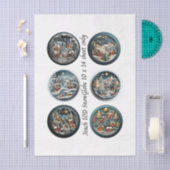 Decoupage IOD Snow Globe Molds Winter Village 3" 薄葉紙 (クラフト)