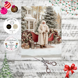 Decoupage Irish Santa Claus Celtic Holiday  薄葉紙