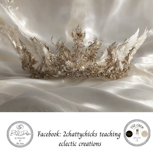Decoupage Ivory Crown Wing Elements Filigree 薄葉紙