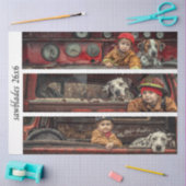 Decoupage Kid Firehouse Heroes Firetruck Dalmation 薄葉紙 (クラフト)