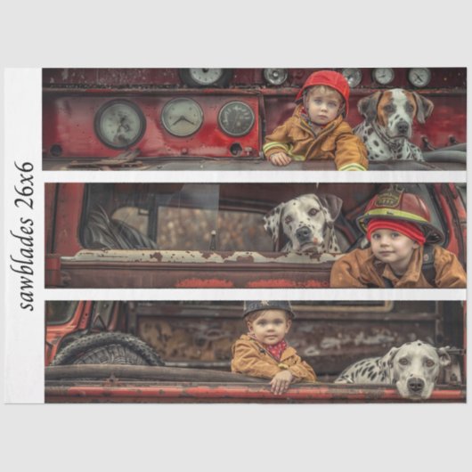 Decoupage Kid Firehouse Heroes Firetruck Dalmation 薄葉紙 (正面)