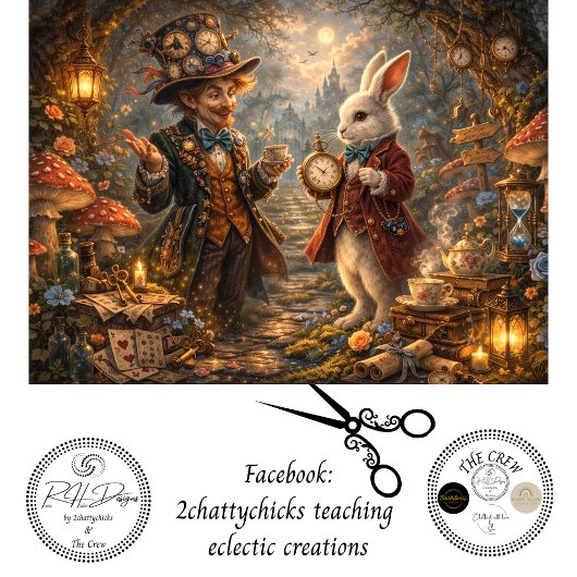 Decoupage Kneeling Woodland Timekeeper Rabbit 薄葉紙
